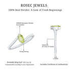 Real 0.7 Carat Peridot Marquise Promise Ring with Diamond Bypass Shank AAA - Rosec Jewels