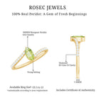 Real 0.7 Carat Peridot Marquise Promise Ring with Diamond Bypass Shank AAA - Rosec Jewels