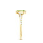 Real 0.7 Carat Peridot Marquise Promise Ring with Diamond Bypass Shank AAA - Rosec Jewels
