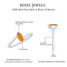 Bypass Engagement Ring with 0.3 Carat Fire Opal and Diamond AAA - Rosec Jewels