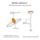 0.3 Carat Marquise Fire Opal Engagement Ring with Diamond AAA - Rosec Jewels