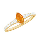 0.3 Carat Marquise Fire Opal Engagement Ring with Diamond AAA - Rosec Jewels