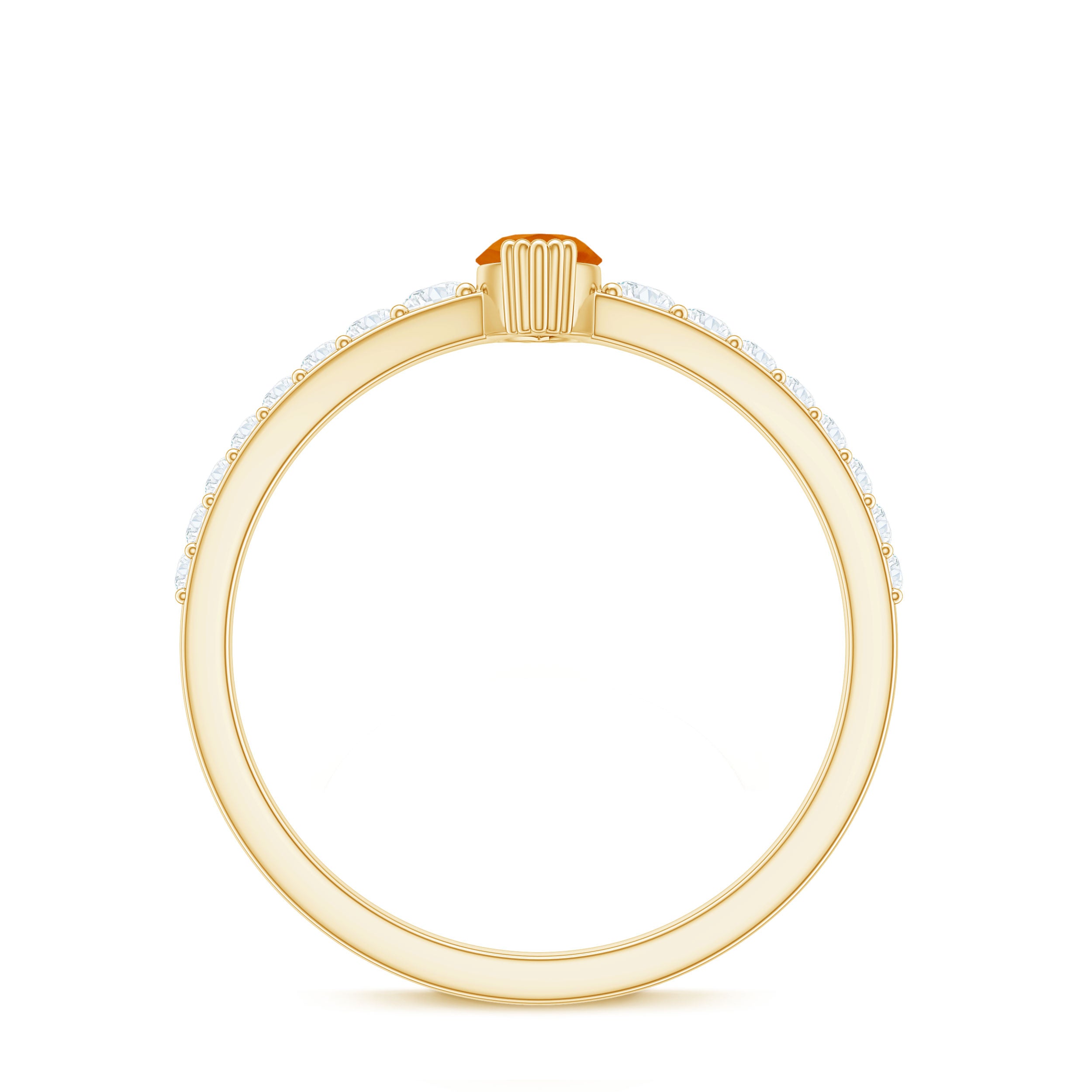 3/4 Carat Marquise Fire Opal Engagement Ring with Diamond AAA - Rosec Jewels