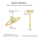 Natural 0.7 Carat Marquise Peridot Promise Ring with Diamond AAA - Rosec Jewels