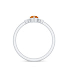 Rosec Jewels-Marquise Solitaire Fire Opal Engagement Ring with Diamond
