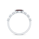 Natural Marquise Garnet Diamond Promise Ring in East West Style AAA - Rosec Jewels