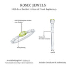 0.75 CT Peridot East West Ring with Diamond Accent AAA - Rosec Jewels