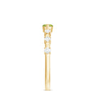 0.75 CT Peridot East West Ring with Diamond Accent AAA - Rosec Jewels