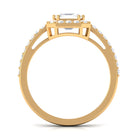 2.25 CT Asscher Cut Solitaire Zircon Halo Engagement Ring AAAA - Rosec Jewels