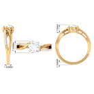 1.50 CT Round Cut Solitaire Zircon Bypass Engagement Ring AAAA - Rosec Jewels