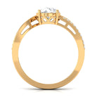 1.50 CT Round Cut Solitaire Zircon Bypass Engagement Ring AAAA - Rosec Jewels