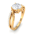 1.50 CT Round Cut Solitaire Zircon Bypass Engagement Ring AAAA - Rosec Jewels