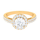 2.25 CT Round Cubic Zirconia Halo Engagement Ring AAAA - Rosec Jewels