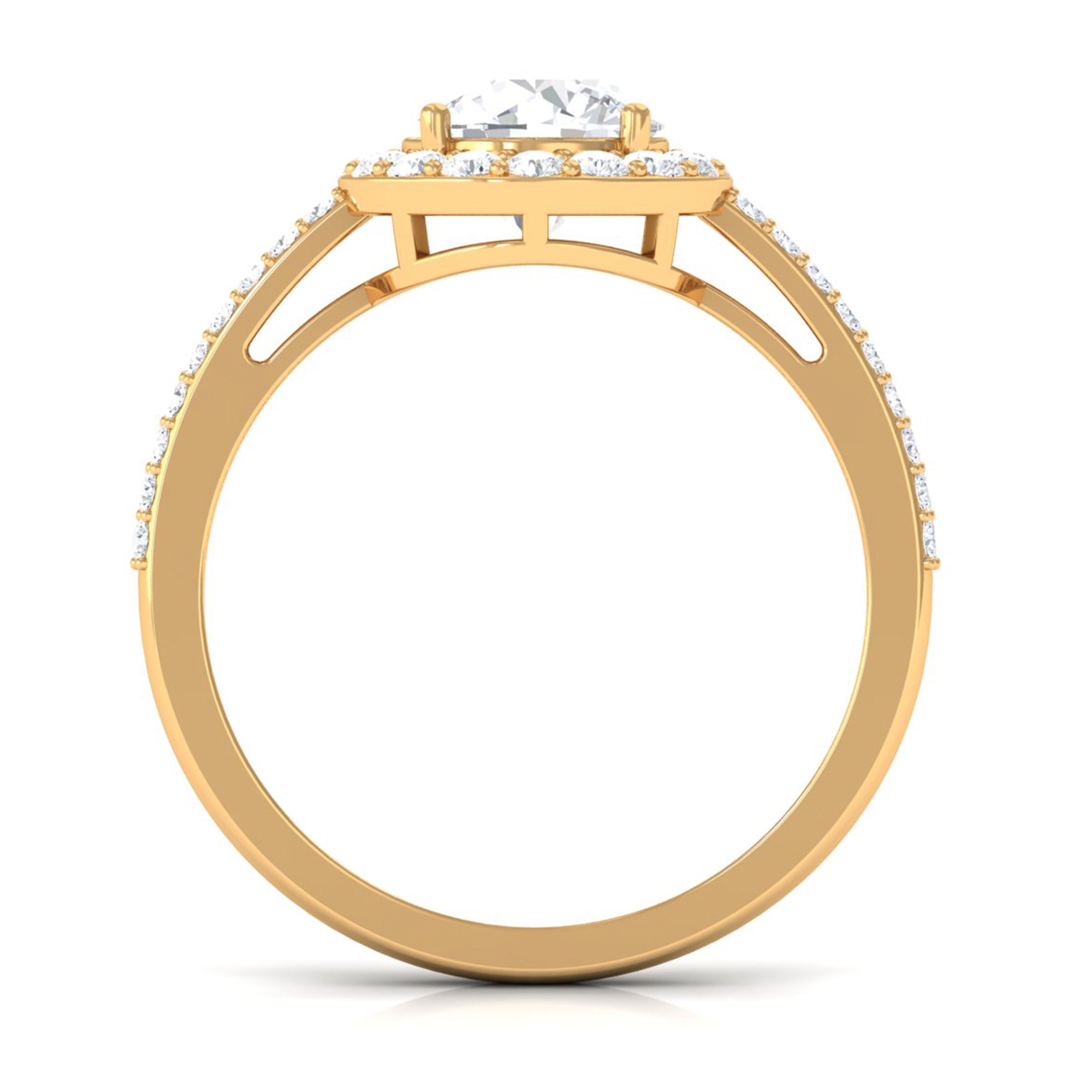 2.25 CT Round Cubic Zirconia Halo Engagement Ring AAAA - Rosec Jewels