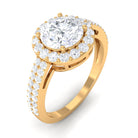 2.25 CT Round Cubic Zirconia Halo Engagement Ring AAAA - Rosec Jewels