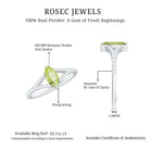 Natural 0.7 Carat Marquise Shape Peridot Promise Ring with Diamond Split Shank AAA - Rosec Jewels