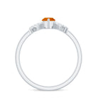 0.3 Carat Fire Opal Marquise Solitaire Ring with Diamond AAA - Rosec Jewels