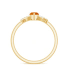 0.3 Carat Fire Opal Marquise Solitaire Ring with Diamond AAA - Rosec Jewels