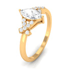 1 CT Marquise Cut Zircon Engagement Ring with Split Shank AAAA - Rosec Jewels