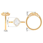 2.25 CT Prong Set Oval Zircon Flower Engagement Ring AAAA - Rosec Jewels