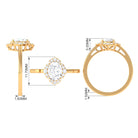2.25 CT Prong Set Oval Zircon Flower Engagement Ring AAAA - Rosec Jewels