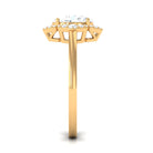 2.25 CT Prong Set Oval Zircon Flower Engagement Ring AAAA - Rosec Jewels