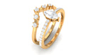 1.25 CT Marquise and Round Cut Zircon Solitaire Bridal Ring Set AAAA - Rosec Jewels