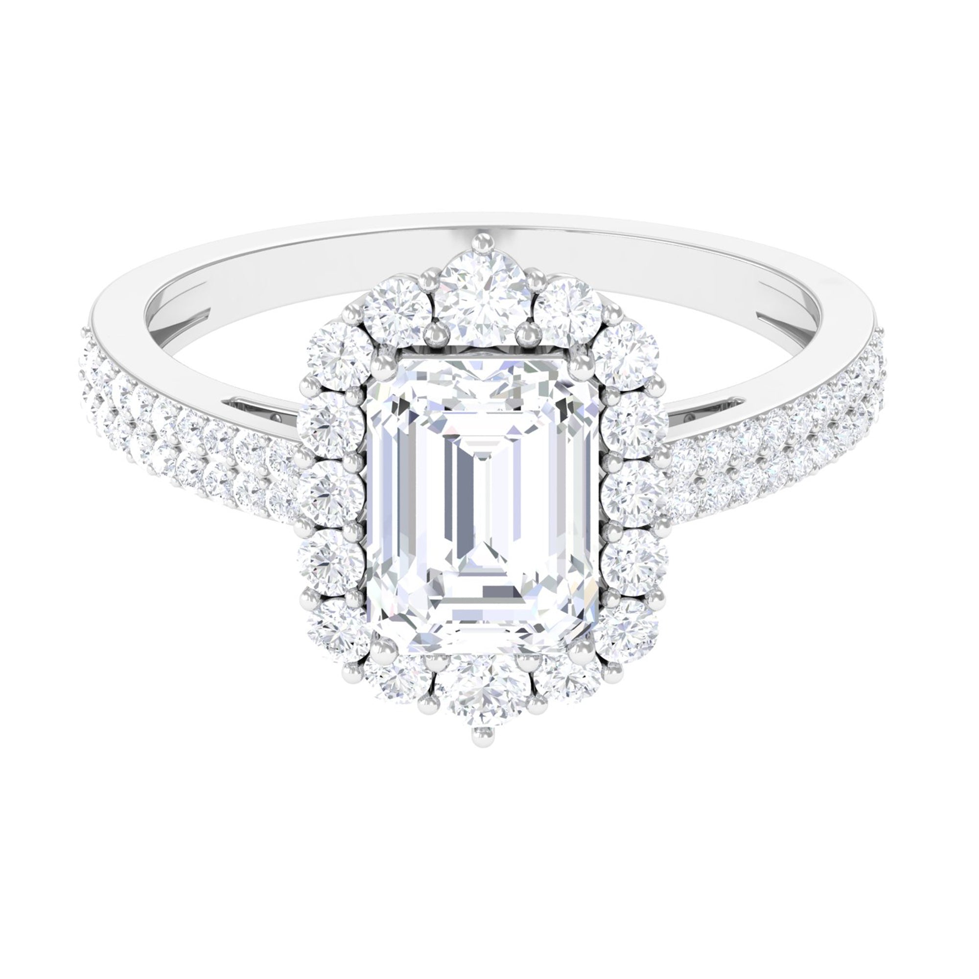 3.25 CT Octagon Cut Zircon Statement Engagement Ring AAAA - Rosec Jewels