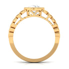 1.3 Carat Bezel Set Cubic Zirconia Leaf Engagement Ring AAAA - Rosec Jewels