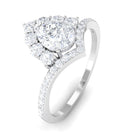 Certified Cubic Zirconia Crown Engagement Ring AAAA - Rosec Jewels