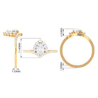 Certified Cubic Zirconia Crown Engagement Ring AAAA - Rosec Jewels