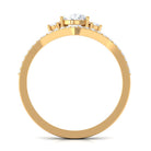 Certified Cubic Zirconia Crown Engagement Ring AAAA - Rosec Jewels