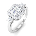 Asscher Cut Zircon Statement Engagement Ring AAAA - Rosec Jewels