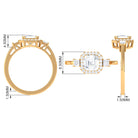 Asscher Cut Zircon Statement Engagement Ring AAAA - Rosec Jewels