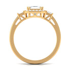 Asscher Cut Zircon Statement Engagement Ring AAAA - Rosec Jewels