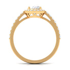 2.75 CT Simple Zircon Oval Engagement Ring with Halo AAAA - Rosec Jewels