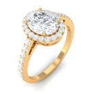 2.75 CT Simple Zircon Oval Engagement Ring with Halo AAAA - Rosec Jewels