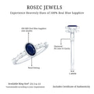Vintage Looking Blue Sapphire Oval Engagement Ring with Diamond AAA - Rosec Jewels