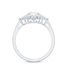 1 Carat Oval Zirconia Statement Engagement Ring with Halo AAAA - Rosec Jewels