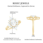 1 Carat Oval Zirconia Statement Engagement Ring with Halo AAAA - Rosec Jewels