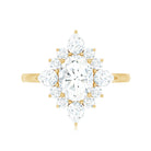 1 Carat Oval Zirconia Statement Engagement Ring with Halo AAAA - Rosec Jewels