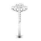 Cubic Zirconia Flower Engagement Ring with Side Stones AAAA - Rosec Jewels
