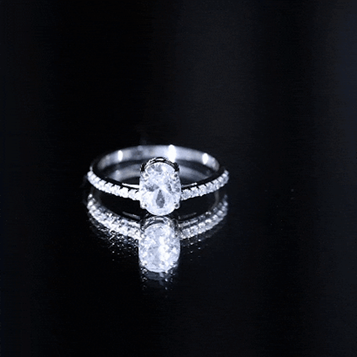 2.25 CT Oval Cut Solitaire Zircon Engagement Ring with Side Stones AAAA - Rosec Jewels