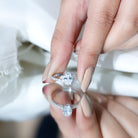 2.25 CT Oval Cut Solitaire Zircon Engagement Ring with Side Stones AAAA - Rosec Jewels