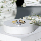 2.25 CT Oval Cut Solitaire Zircon Engagement Ring with Side Stones AAAA - Rosec Jewels