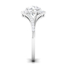 Rosec Jewels-Round Zircon Halo Engagement Ring with Split Shank