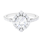 1 Carat Round Cubic Zirconia Halo Engagement Ring AAAA - Rosec Jewels