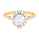 1 Carat Round Cubic Zirconia Halo Engagement Ring AAAA - Rosec Jewels
