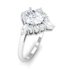 1 Carat Oval Zircon Unique Engagement Ring for Women AAAA - Rosec Jewels