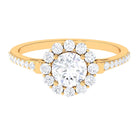1.9 Carat Round Cubic Zirconia Halo Engagement Ring AAAA - Rosec Jewels